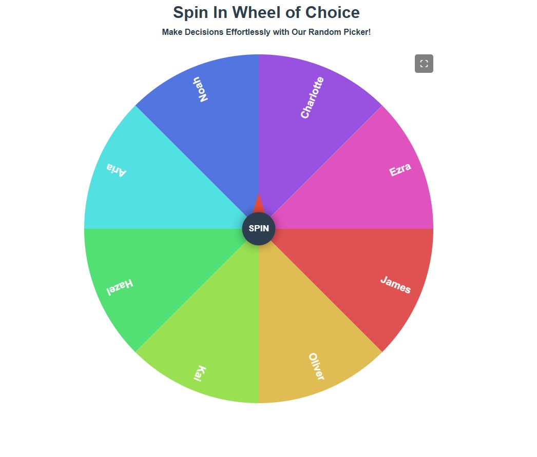 Fullscreen mode for Spin In Wheel